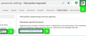 Настройка паролей в Яндекс Браузере