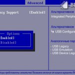 Параметр - USB Legacy Support